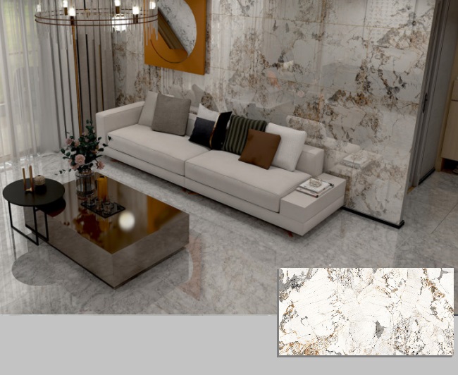 Prime 27301 - mẫu gạch dán tường màu trắng vân đá marble sang trọng kích thước 60x120