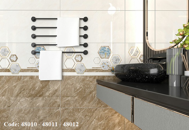 Bộ gạch ốp nhà vệ sinh kích thước 40x80 mang vẻ đẹp đẳng cấp của thương hiệu Catalan