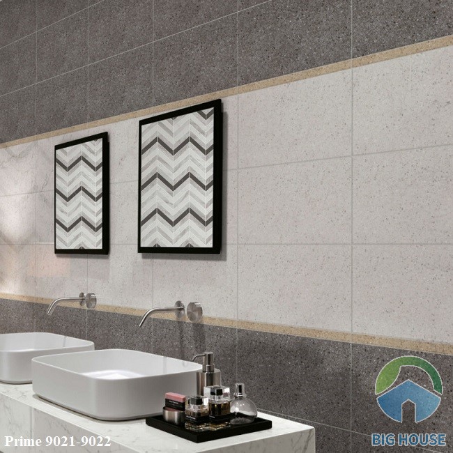 Mẫu gạch Prime 30x60 9021-9022 giá rẻ, họa tiết vân terrazzo ốp tường cho không gian nhà tắm