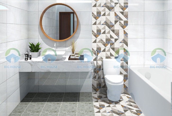 phối gạch nhà tắm theo phong cách thiết kế
