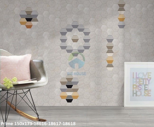 Phòng khách gây ấn tượng mạnh với mẫu gạch ốp tường mosaic Prime bề mặt nhám này