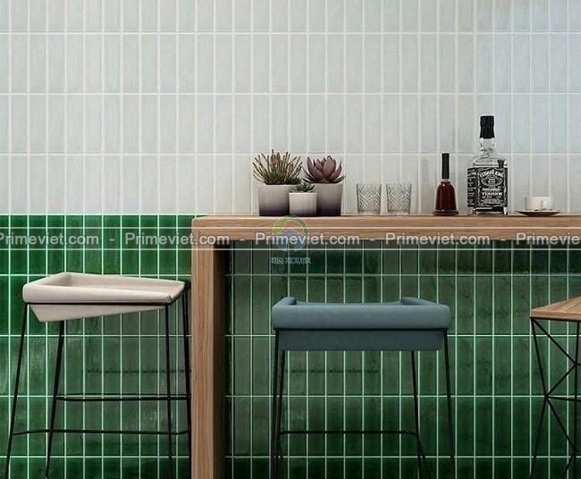 Gạch thẻ 10x30 màu trắng và xanh Gạch thẻ 10x30 màu trắng và xanh