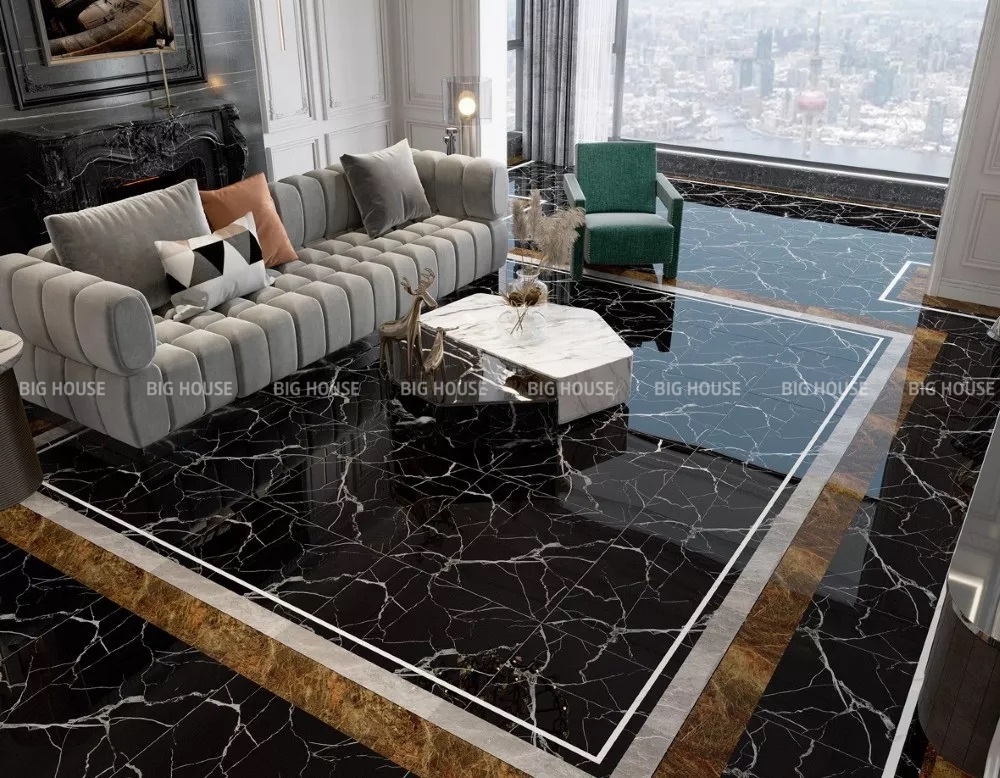 ứng dụng lát phòng khách của gạch Catalan 60x60