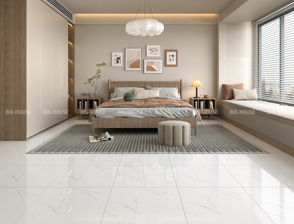 ứng dụng lát phòng ngủ của gạch Catalan 60x60