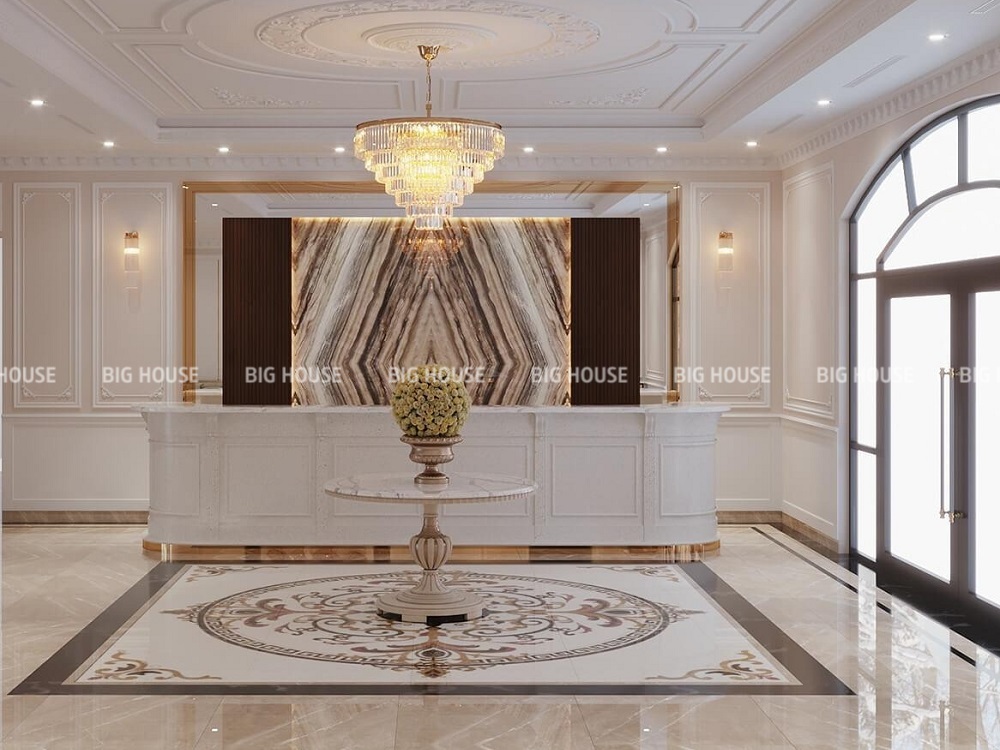 Không gian sảnh chờ trở nên sang trọng và đẳng cấp hơn khi dùng gạch thảm sảnh hoa văn đối xứng tinh xảo. Không gian sảnh chờ trở nên sang trọng và đẳng cấp hơn khi dùng gạch thảm sảnh hoa văn đối xứng tinh xảo.