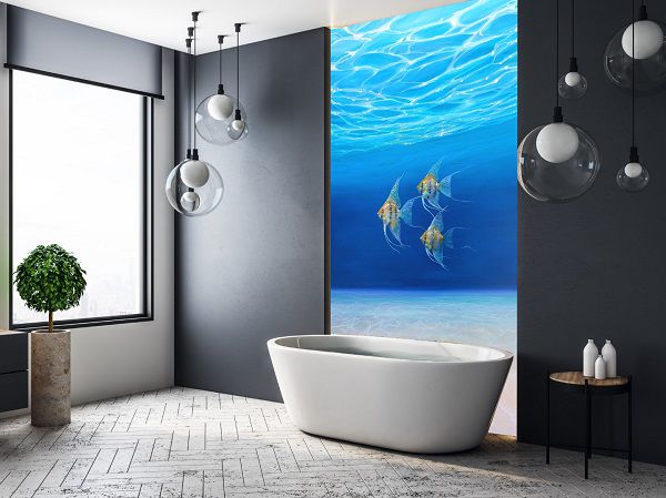 Nhà tắm với quang cảnh dưới đáy đại dương nhờ mẫu gạch 3D