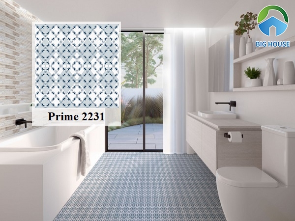 Mang sắc xanh tươi mát, mẫu gạch ceramic 300x300 Prime 2231 rất thích hợp lát nền nhà tắm