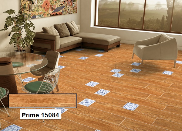Hay bạn cũng có thể tham khảo gạch vân gỗ Prime 15084 kết hợp gạch bông cổ điển mang đến vẻ đẹp tươi mới cho không gian 
