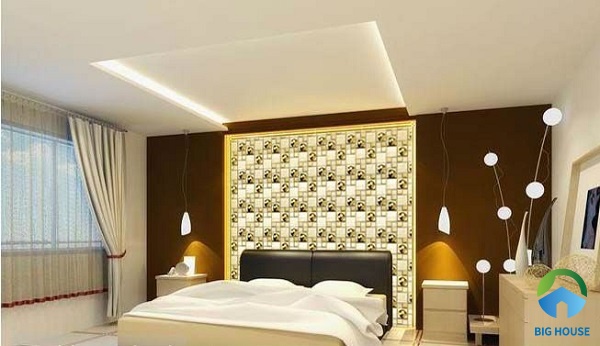 gạch mosaic phòng ngủ màu vàng