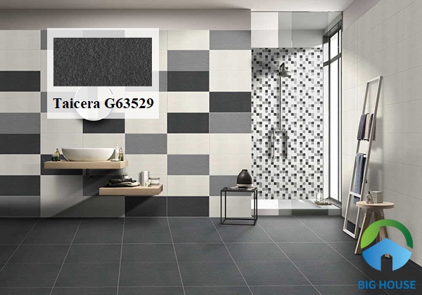 Taicera G63529 làm từ chất liệu granite kết hợp công nghệ phủ men khô giúp gạch bền, chịu lực, chống trơn tốt