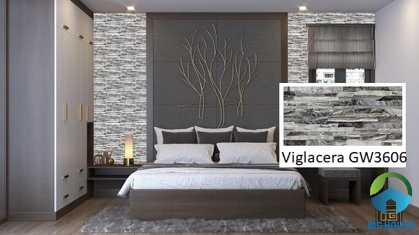 Mẫu gạch ốp tường giả cổ Viglacera GW3606 cho không gian phòng ngủ thêm sang trọng