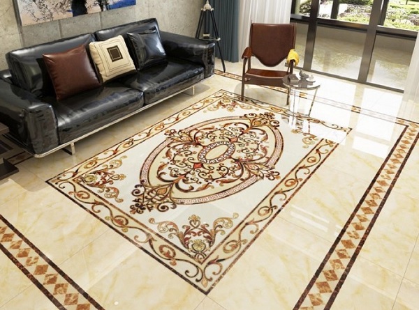 Mẫu gạch thảm mang đến vẻ đẹp sang trọng, lộng lẫy cho phòng khách