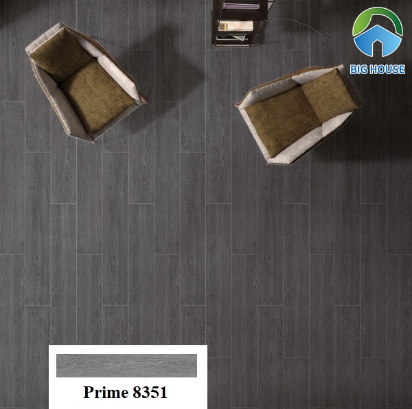 Prime 8351 là mẫu gạch vân gỗ tone xám đậm thích hợp lát nền phòng khách hiện đại 